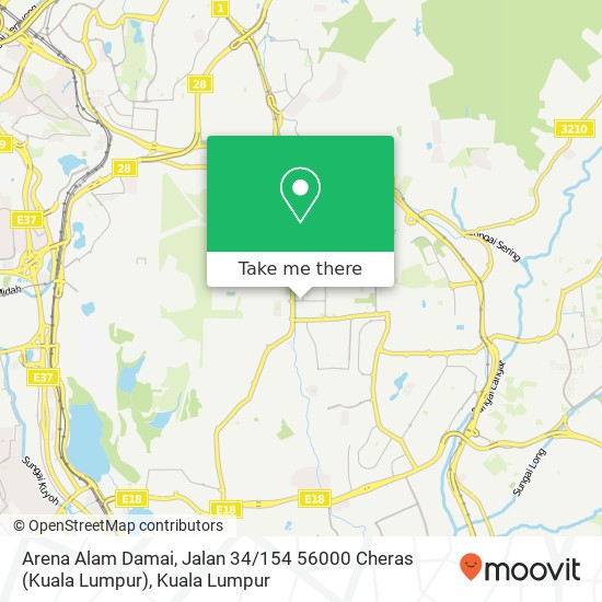 Peta Arena Alam Damai, Jalan 34 / 154 56000 Cheras (Kuala Lumpur)
