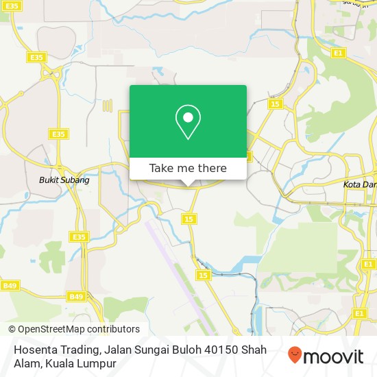 Peta Hosenta Trading, Jalan Sungai Buloh 40150 Shah Alam