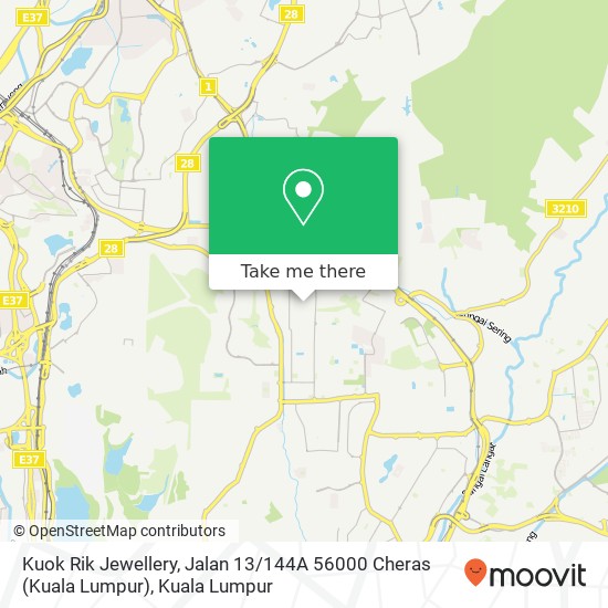 Peta Kuok Rik Jewellery, Jalan 13 / 144A 56000 Cheras (Kuala Lumpur)