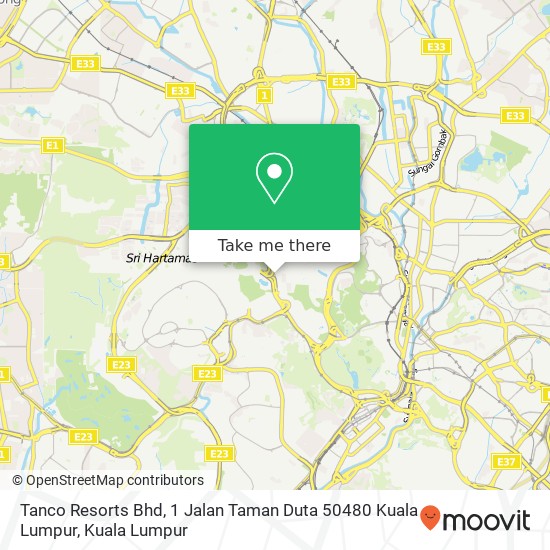 Tanco Resorts Bhd, 1 Jalan Taman Duta 50480 Kuala Lumpur map