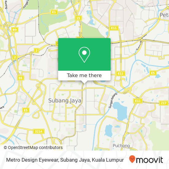 Metro Design Eyewear, Subang Jaya map