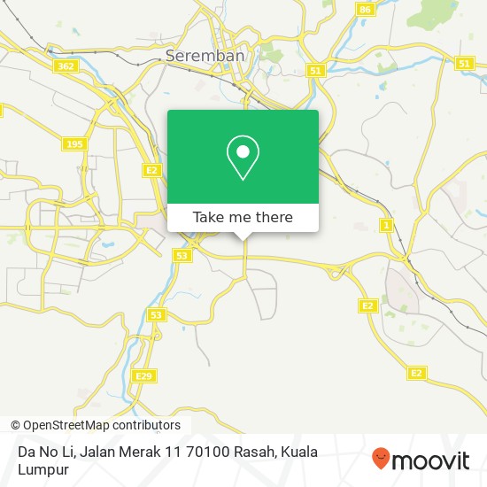 Da No Li, Jalan Merak 11 70100 Rasah map