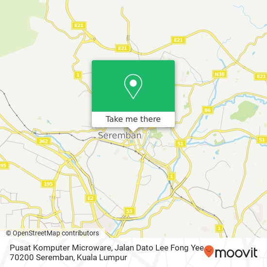 Pusat Komputer Microware, Jalan Dato Lee Fong Yee 70200 Seremban map