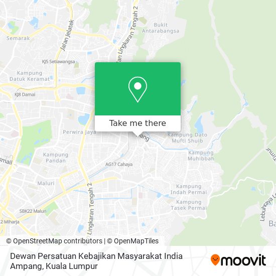 Dewan Persatuan Kebajikan Masyarakat India Ampang map