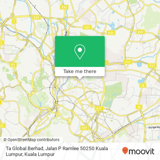 Ta Global Berhad, Jalan P Ramlee 50250 Kuala Lumpur map