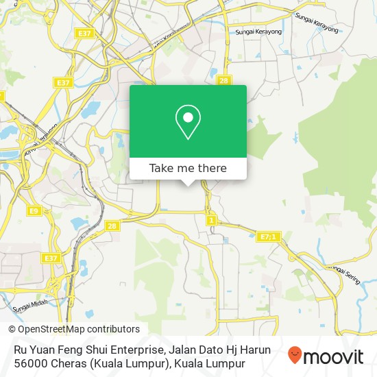 Ru Yuan Feng Shui Enterprise, Jalan Dato Hj Harun 56000 Cheras (Kuala Lumpur) map