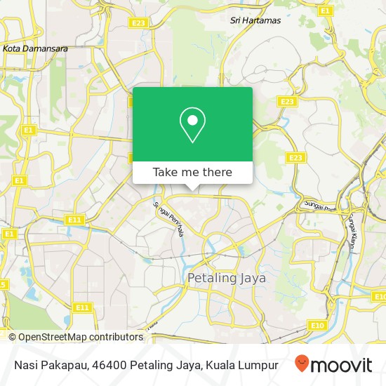 Peta Nasi Pakapau, 46400 Petaling Jaya