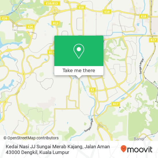 Kedai Nasi JJ Sungai Merab Kajang, Jalan Aman 43000 Dengkil map