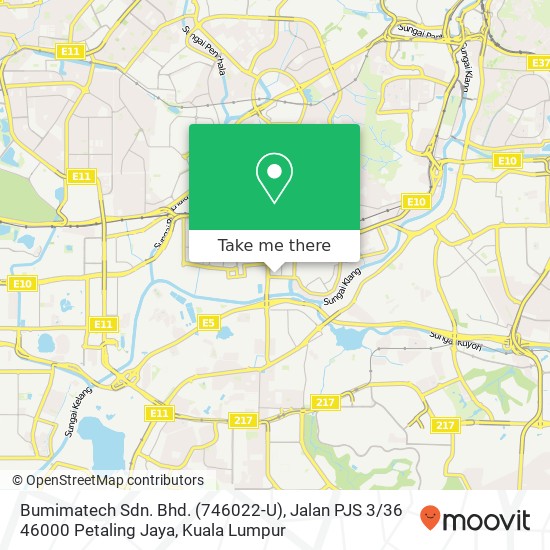 Bumimatech Sdn. Bhd. (746022-U), Jalan PJS 3 / 36 46000 Petaling Jaya map