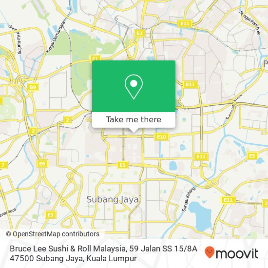 Bruce Lee Sushi & Roll Malaysia, 59 Jalan SS 15 / 8A 47500 Subang Jaya map