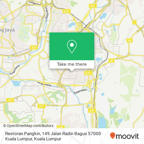 Peta Restoran Pangkin, 149 Jalan Radin Bagus 57000 Kuala Lumpur