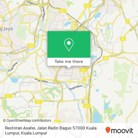 Peta Restoran Asatei, Jalan Radin Bagus 57000 Kuala Lumpur