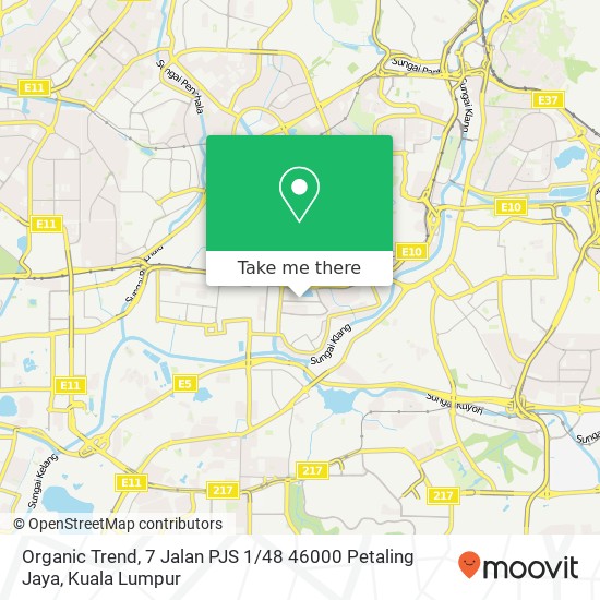 Peta Organic Trend, 7 Jalan PJS 1 / 48 46000 Petaling Jaya