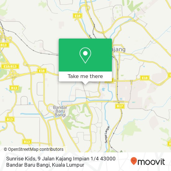 Peta Sunrise Kids, 9 Jalan Kajang Impian 1 / 4 43000 Bandar Baru Bangi