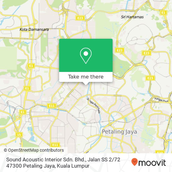 Sound Acoustic Interior Sdn. Bhd., Jalan SS 2 / 72 47300 Petaling Jaya map