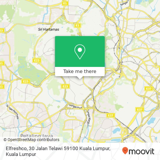 Peta Elfreshco, 30 Jalan Telawi 59100 Kuala Lumpur