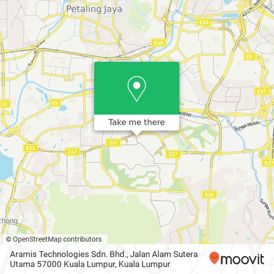 Peta Aramis Technologies Sdn. Bhd., Jalan Alam Sutera Utama 57000 Kuala Lumpur