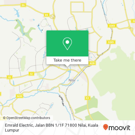 Peta Emrald Electric, Jalan BBN 1 / 1F 71800 Nilai