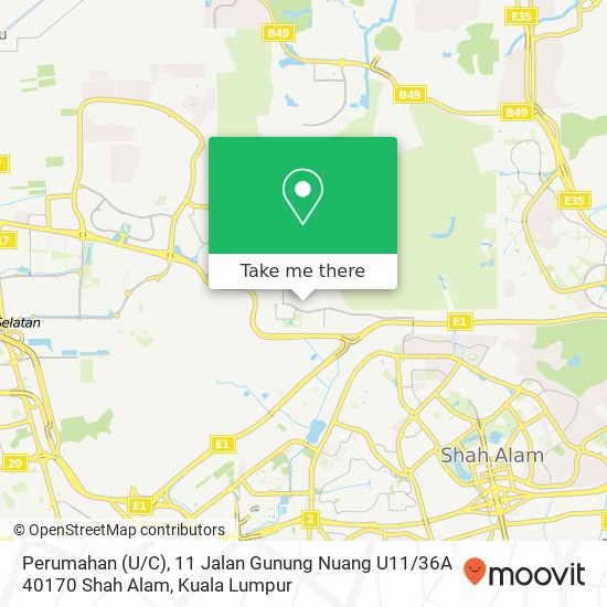 Perumahan (U / C), 11 Jalan Gunung Nuang U11 / 36A 40170 Shah Alam map