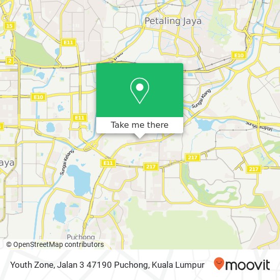 Peta Youth Zone, Jalan 3 47190 Puchong