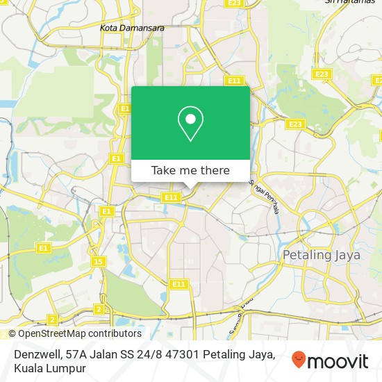 Peta Denzwell, 57A Jalan SS 24 / 8 47301 Petaling Jaya
