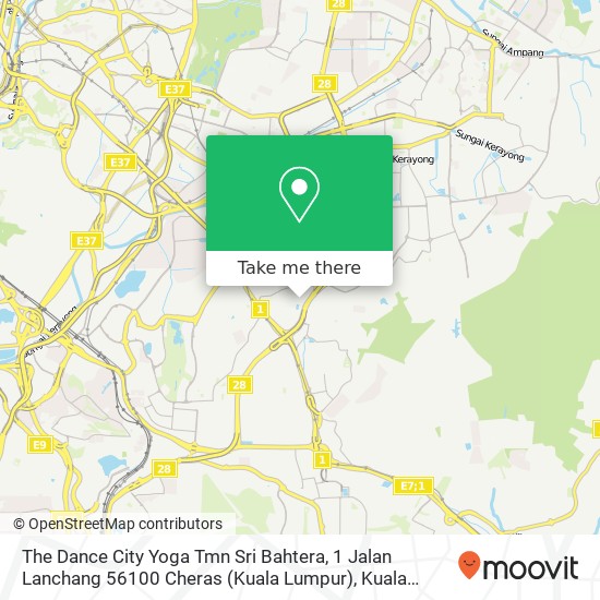 Peta The Dance City Yoga Tmn Sri Bahtera, 1 Jalan Lanchang 56100 Cheras (Kuala Lumpur)