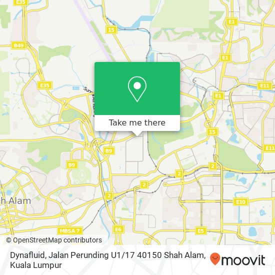 Peta Dynafluid, Jalan Perunding U1 / 17 40150 Shah Alam