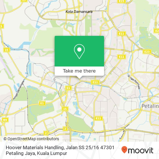 Hoover Materials Handling, Jalan SS 25 / 16 47301 Petaling Jaya map