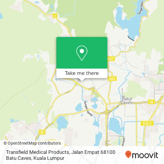 Peta Transfield Medical Products, Jalan Empat 68100 Batu Caves