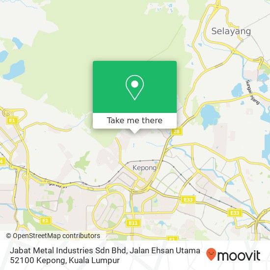 Jabat Metal Industries Sdn Bhd, Jalan Ehsan Utama 52100 Kepong map