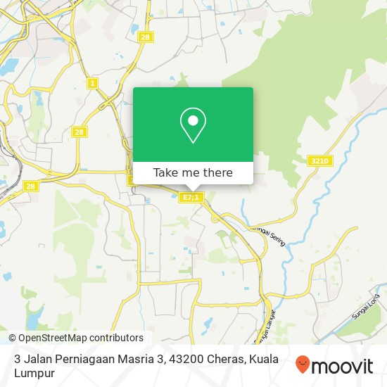 Peta 3 Jalan Perniagaan Masria 3, 43200 Cheras