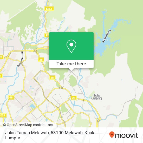 Peta Jalan Taman Melawati, 53100 Melawati