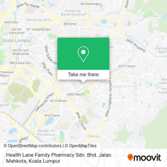 Health Lane Family Pharmacy Sdn. Bhd. Jalan Mahkota map