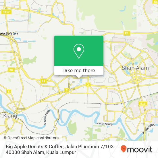 Big Apple Donuts & Coffee, Jalan Plumbum 7 / 103 40000 Shah Alam map
