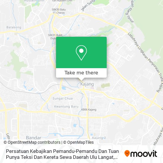 Persatuan Kebajikan Pemandu-Pemandu Dan Tuan Punya Teksi Dan Kereta Sewa Daerah Ulu Langat map