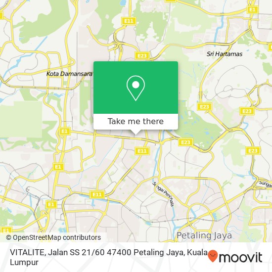 VITALITE, Jalan SS 21 / 60 47400 Petaling Jaya map