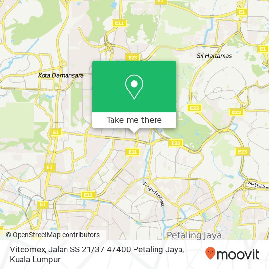 Peta Vitcomex, Jalan SS 21 / 37 47400 Petaling Jaya