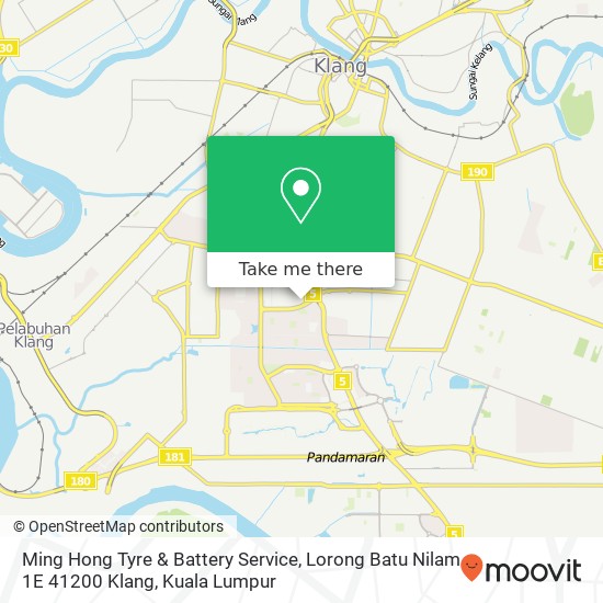 Peta Ming Hong Tyre & Battery Service, Lorong Batu Nilam 1E 41200 Klang