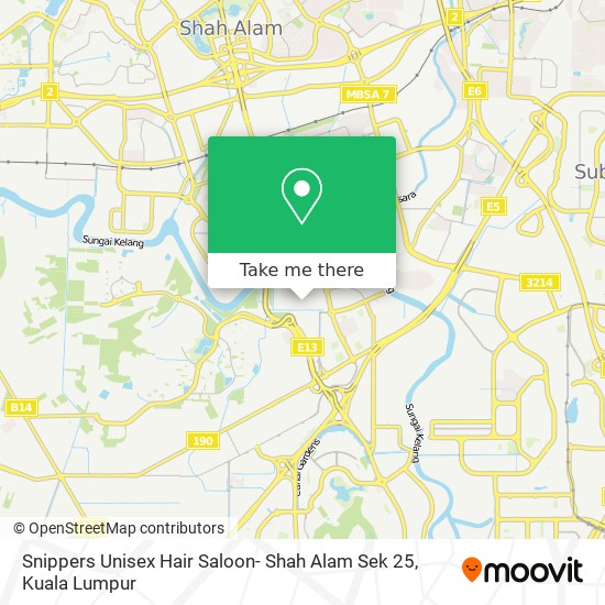 Snippers Unisex Hair Saloon- Shah Alam Sek 25 map