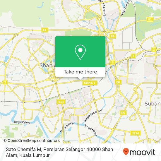 Sato Chemifa M, Persiaran Selangor 40000 Shah Alam map