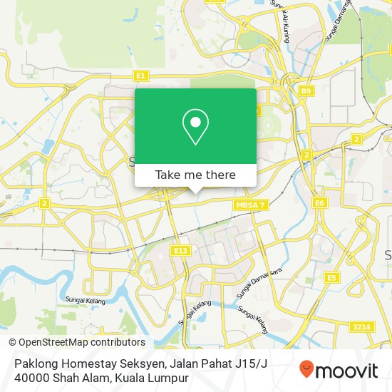 Paklong Homestay Seksyen, Jalan Pahat J15 / J 40000 Shah Alam map