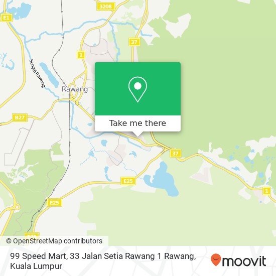 Peta 99 Speed Mart, 33 Jalan Setia Rawang 1 Rawang