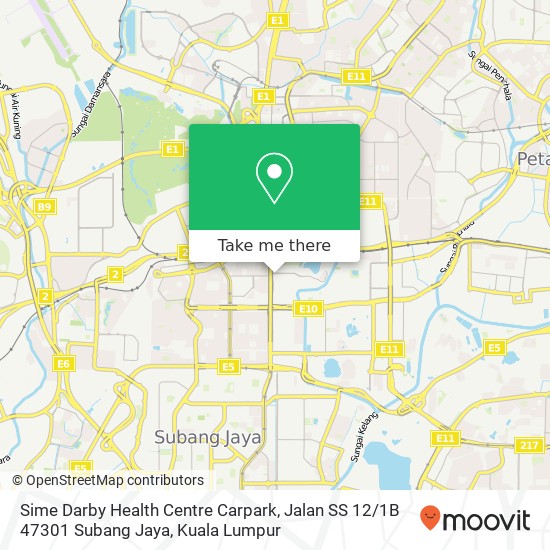 Sime Darby Health Centre Carpark, Jalan SS 12 / 1B 47301 Subang Jaya map