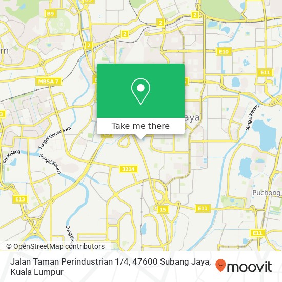 Jalan Taman Perindustrian 1 / 4, 47600 Subang Jaya map