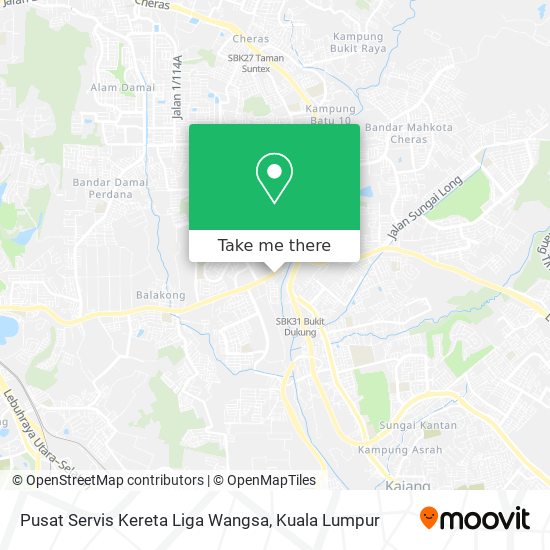 Pusat Servis Kereta Liga Wangsa map