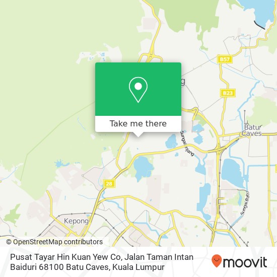 Pusat Tayar Hin Kuan Yew Co, Jalan Taman Intan Baiduri 68100 Batu Caves map