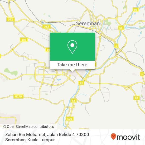 Peta Zahari Bin Mohamat, Jalan Belida 4 70300 Seremban