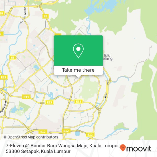 7-Eleven @ Bandar Baru Wangsa Maju, Kuala Lumpur, 53300 Setapak map