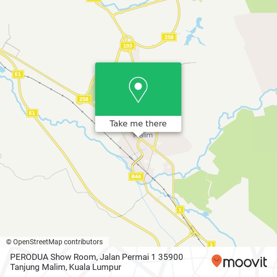 Peta PERODUA Show Room, Jalan Permai 1 35900 Tanjung Malim