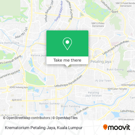 Peta Krematorium Petaling Jaya